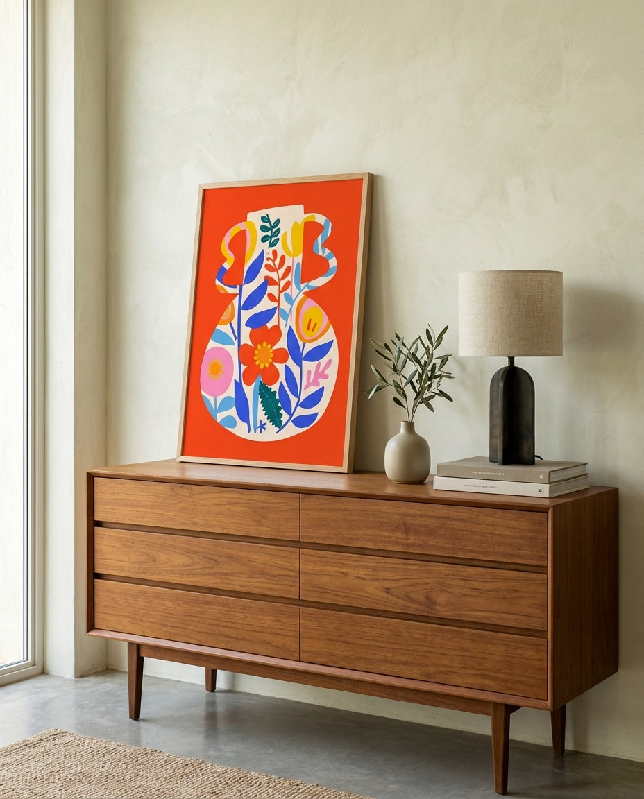 plakat mockup for farverig-blomstervase-no-3-plakat