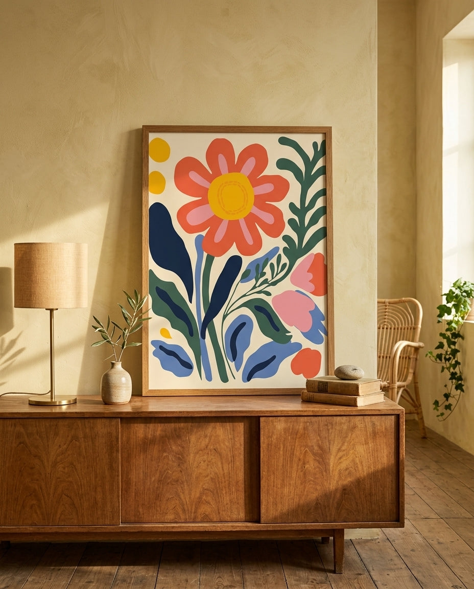 plakat mockup for farverig-blomstermagi-no-4-plakat