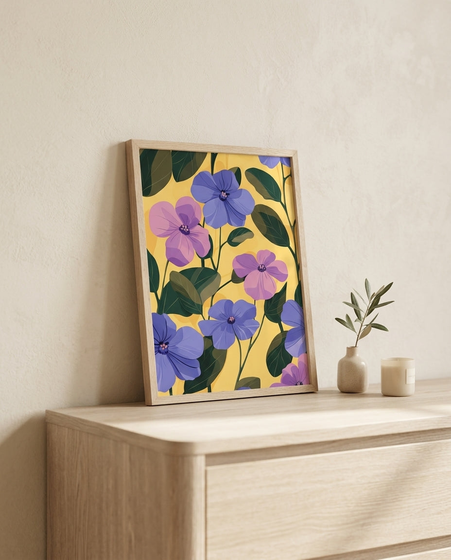 plakat mockup for pastelfarvede-blomster-no-2-plakat
