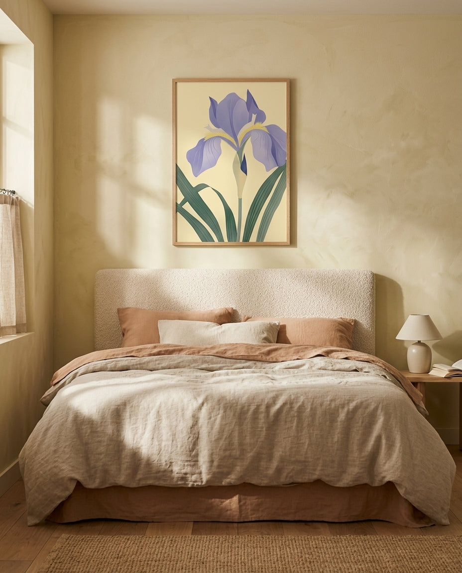 plakat mockup for pastelfarvet-iris-plakat