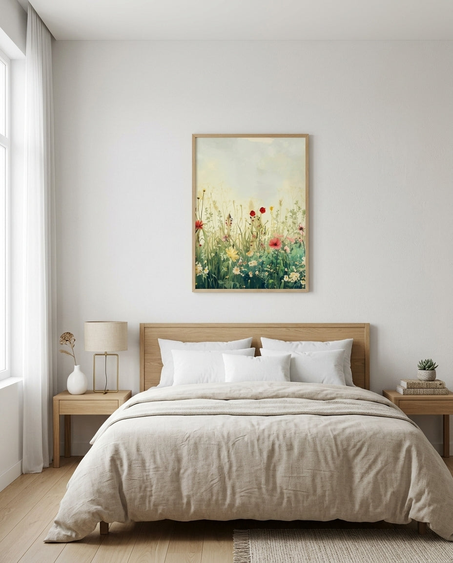plakat mockup for pastelfarvet-blomstereng-plakat