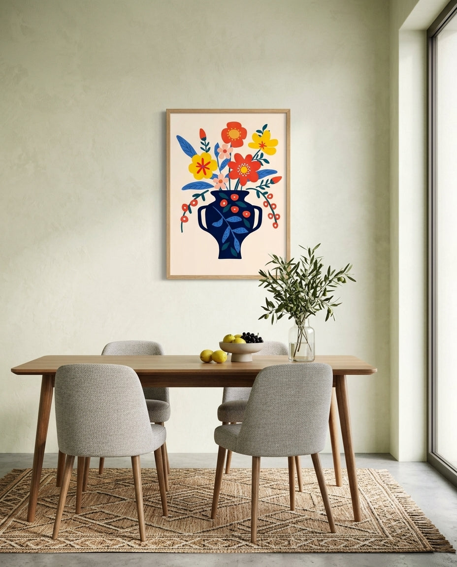 plakat mockup for blomster-i-bla-vase-plakat