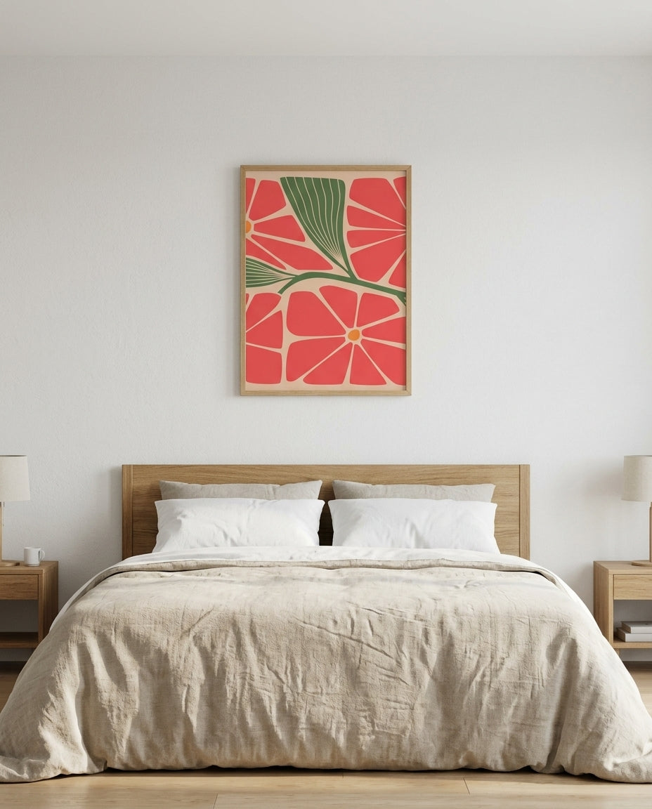plakat mockup for retro-blomsterprint-plakat