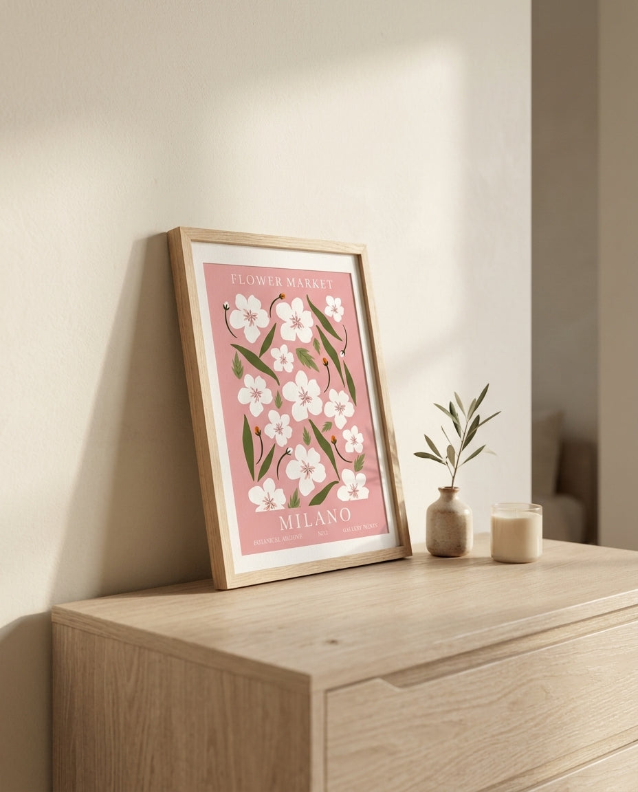 plakat mockup for milano-blomsterplakat