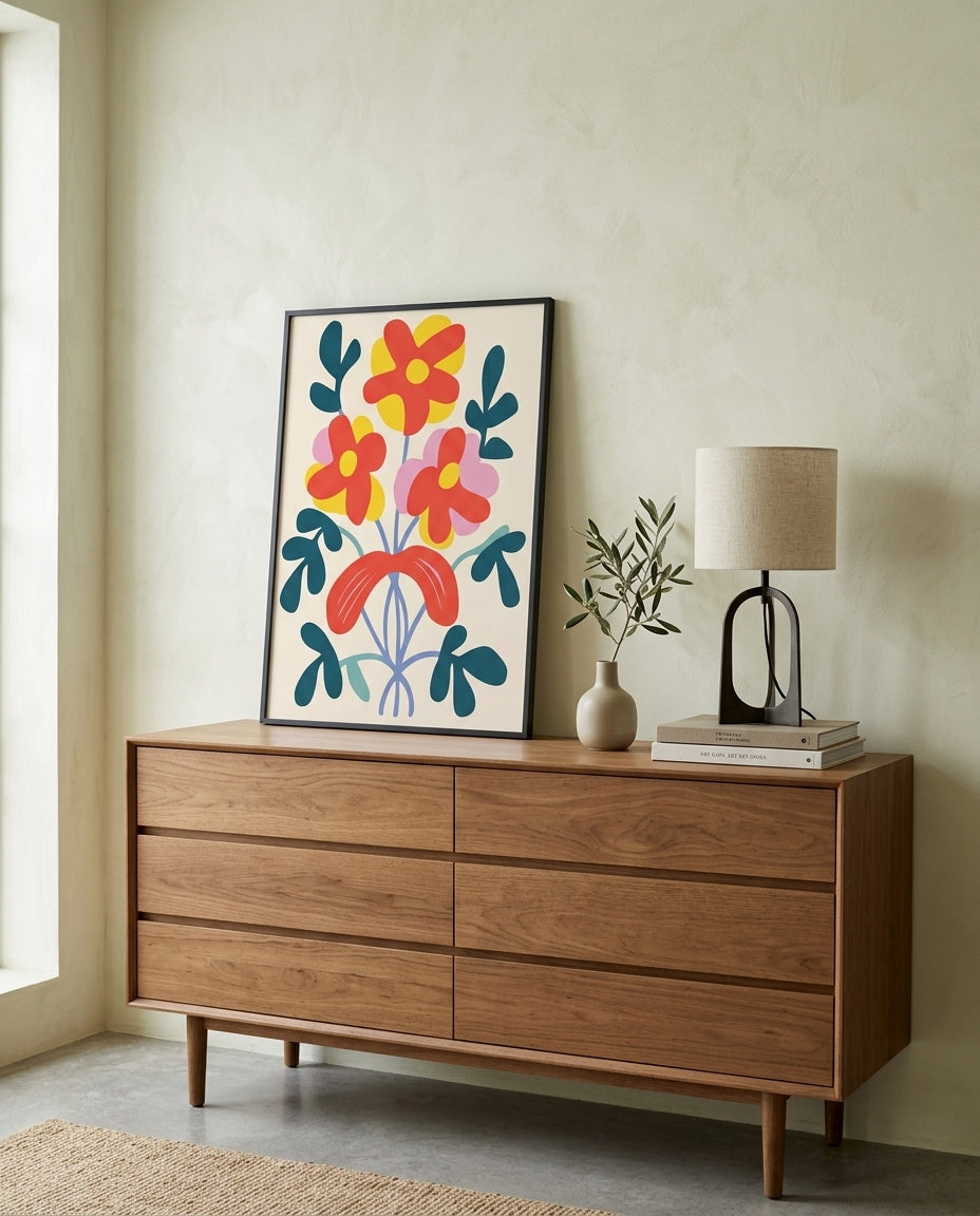 plakat mockup for farverig-blomsterbuket-no-12-plakat
