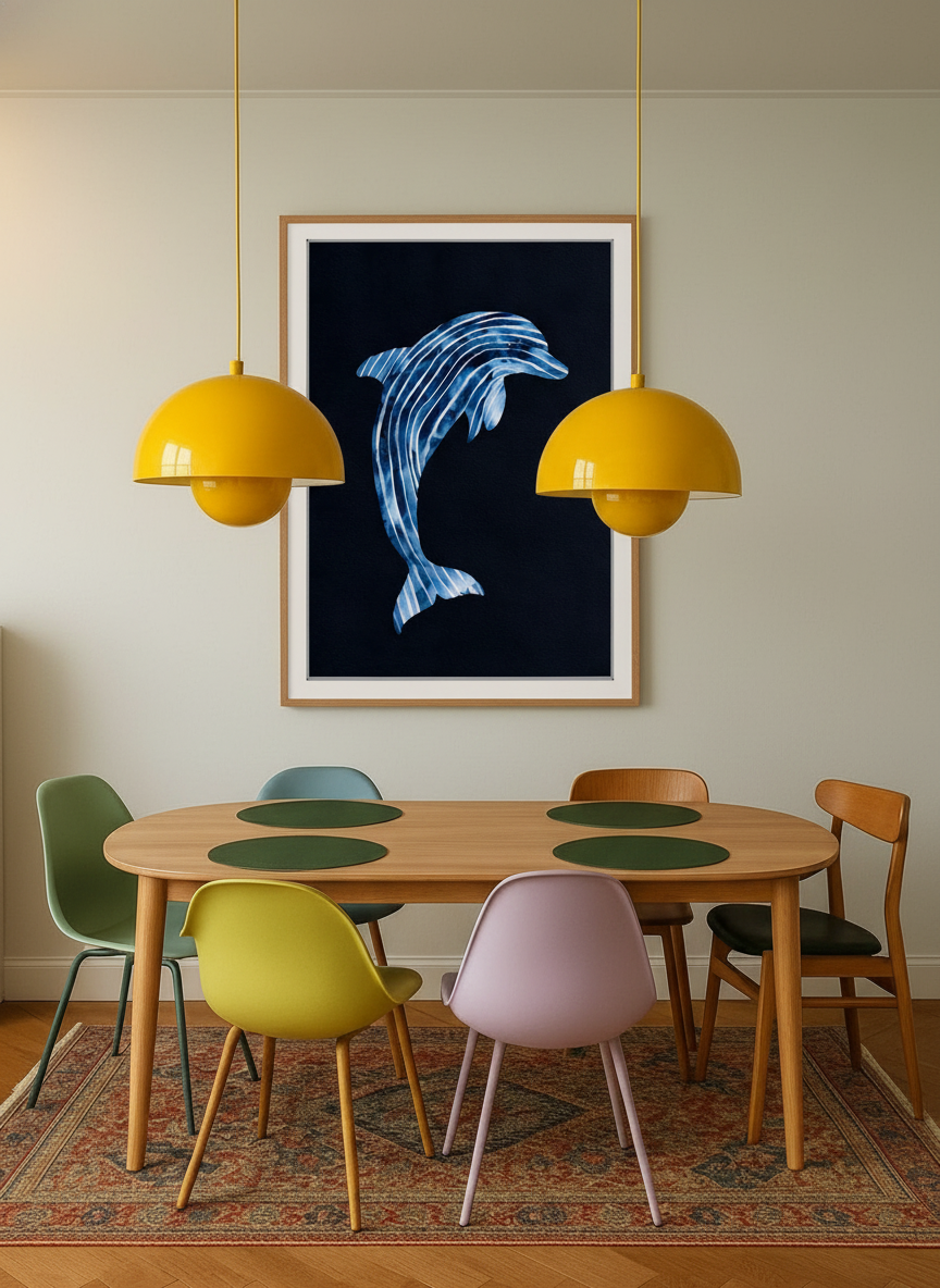 Blåstribet Delfin No.1 Plakat