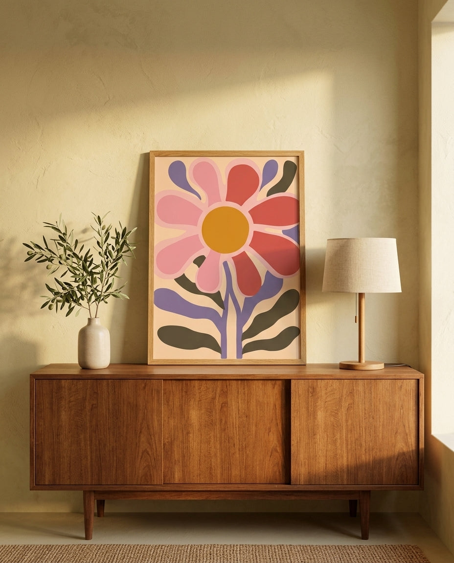 plakat mockup for farverig-blomst-no-4-plakat