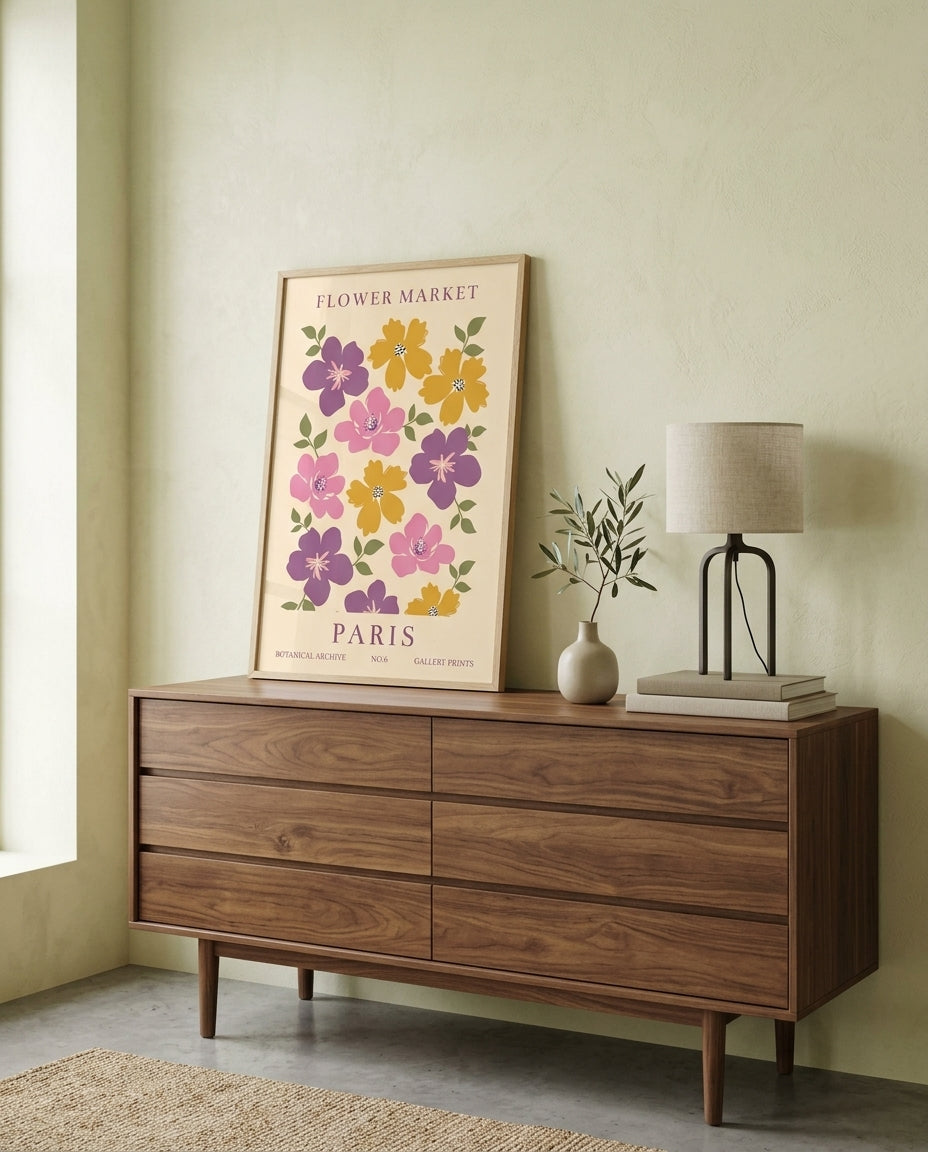 plakat mockup for paris-blomstermarked-plakat