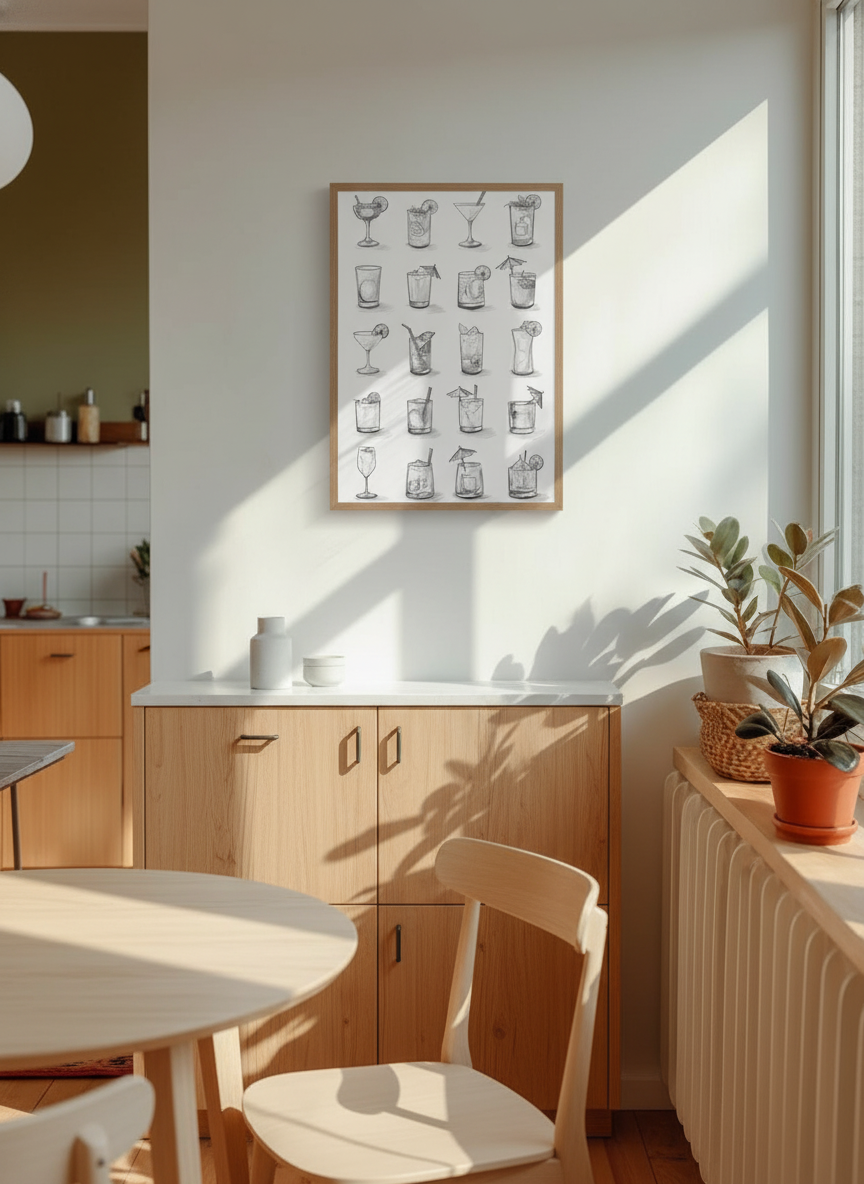cocktailskitser no 2 plakat – interiør mockup