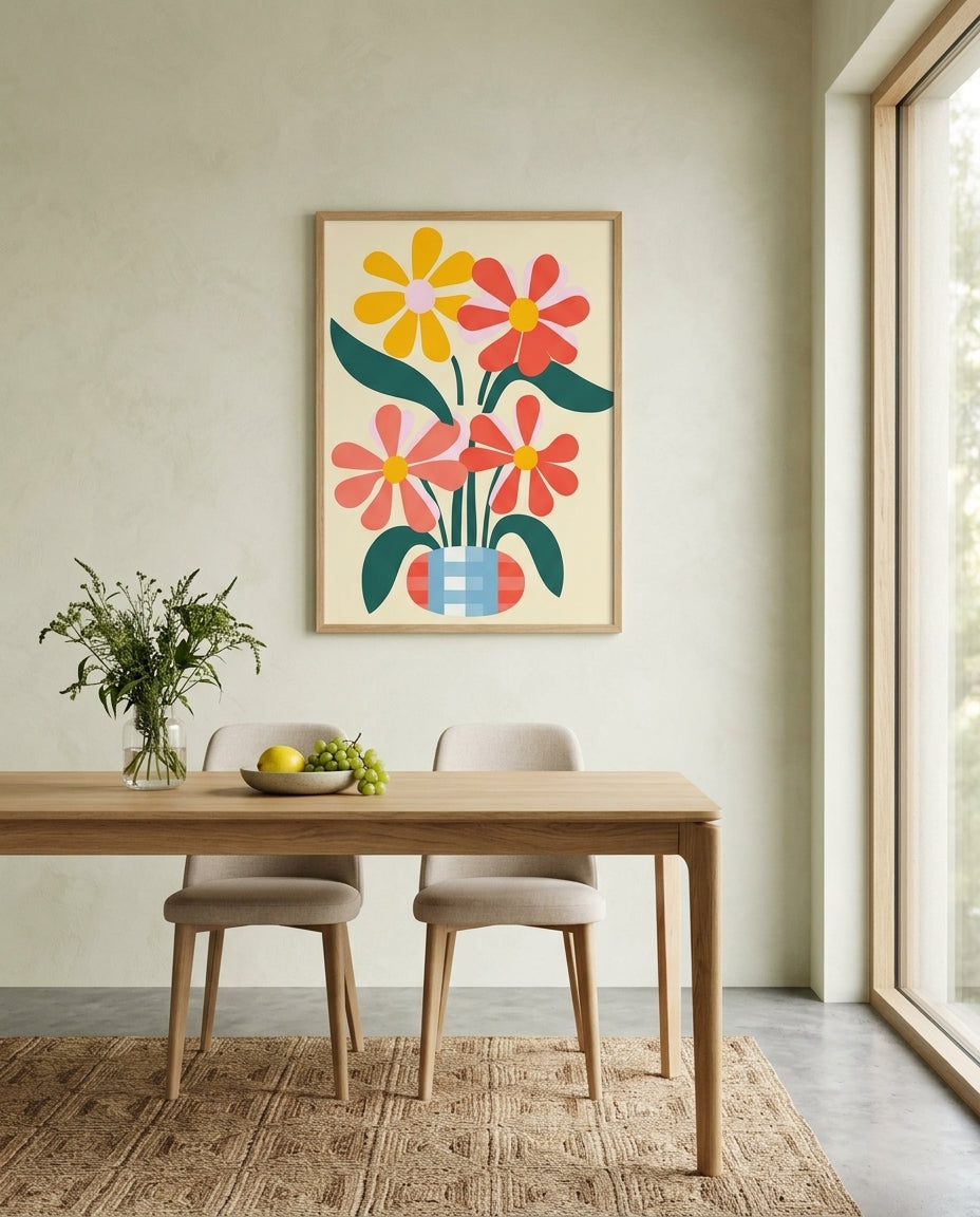 plakat mockup for farverig-blomstervase-no-8-plakat