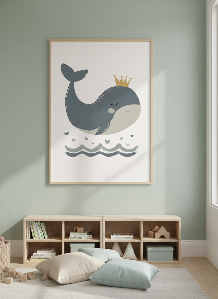 Hval med krone plakat