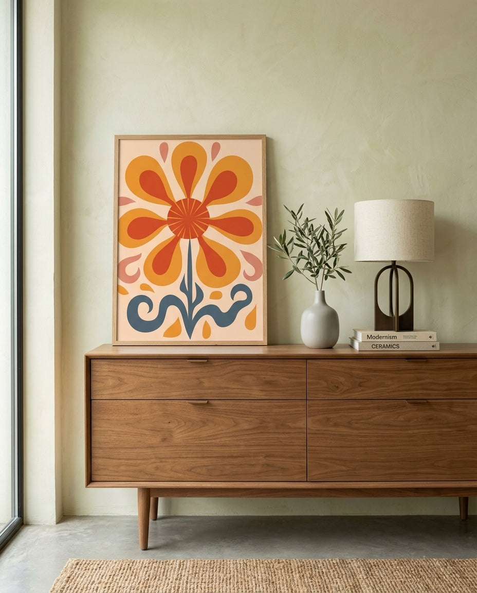 plakat mockup for retro-blomst-no-1-plakat
