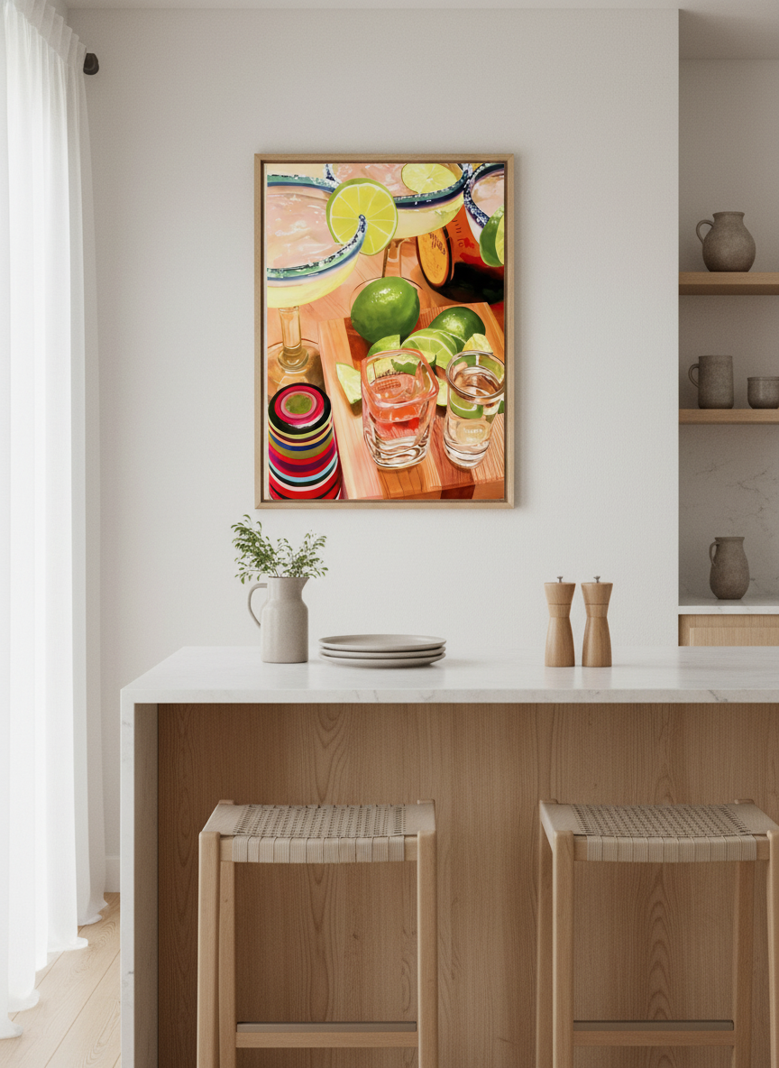 margarita og lime plakat – interiør mockup