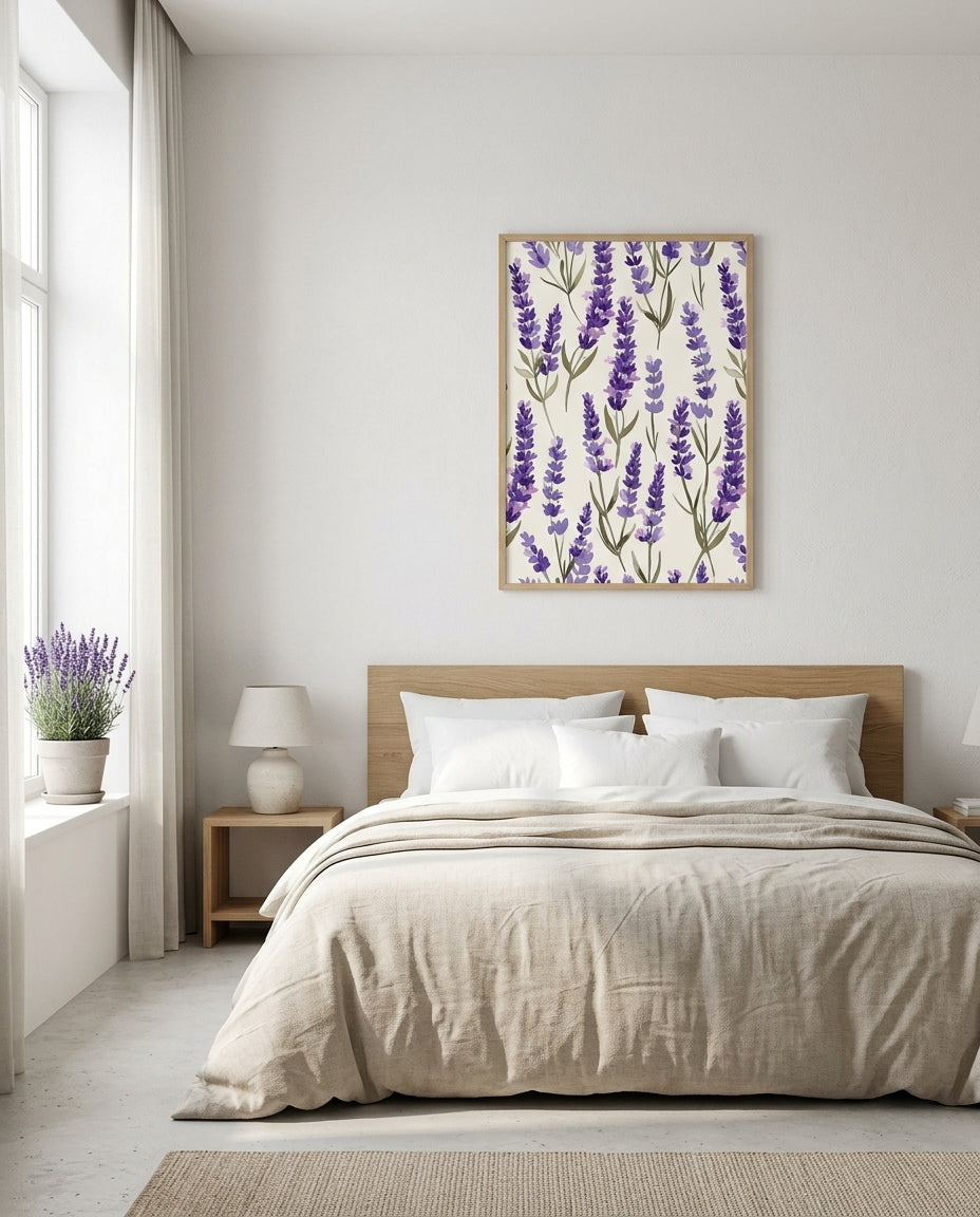 plakat mockup for akvarel-lavendel-plakat