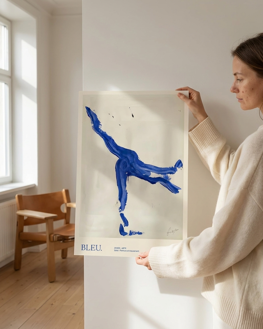 Blå Dansende Figur plakat