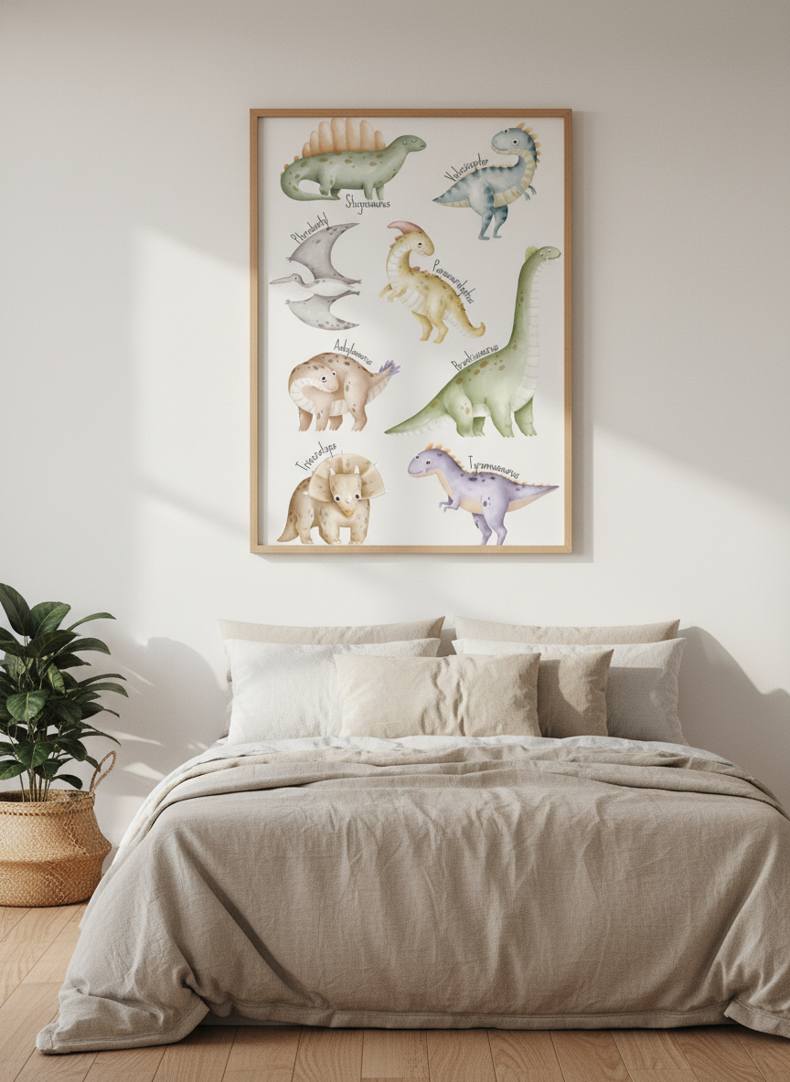 Søde dinosaurer plakat