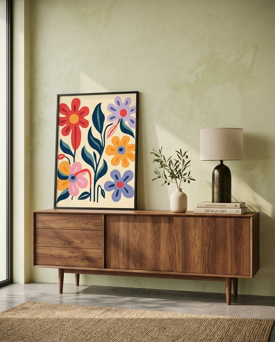 plakat mockup for farverig-blomstereng-no-8-plakat