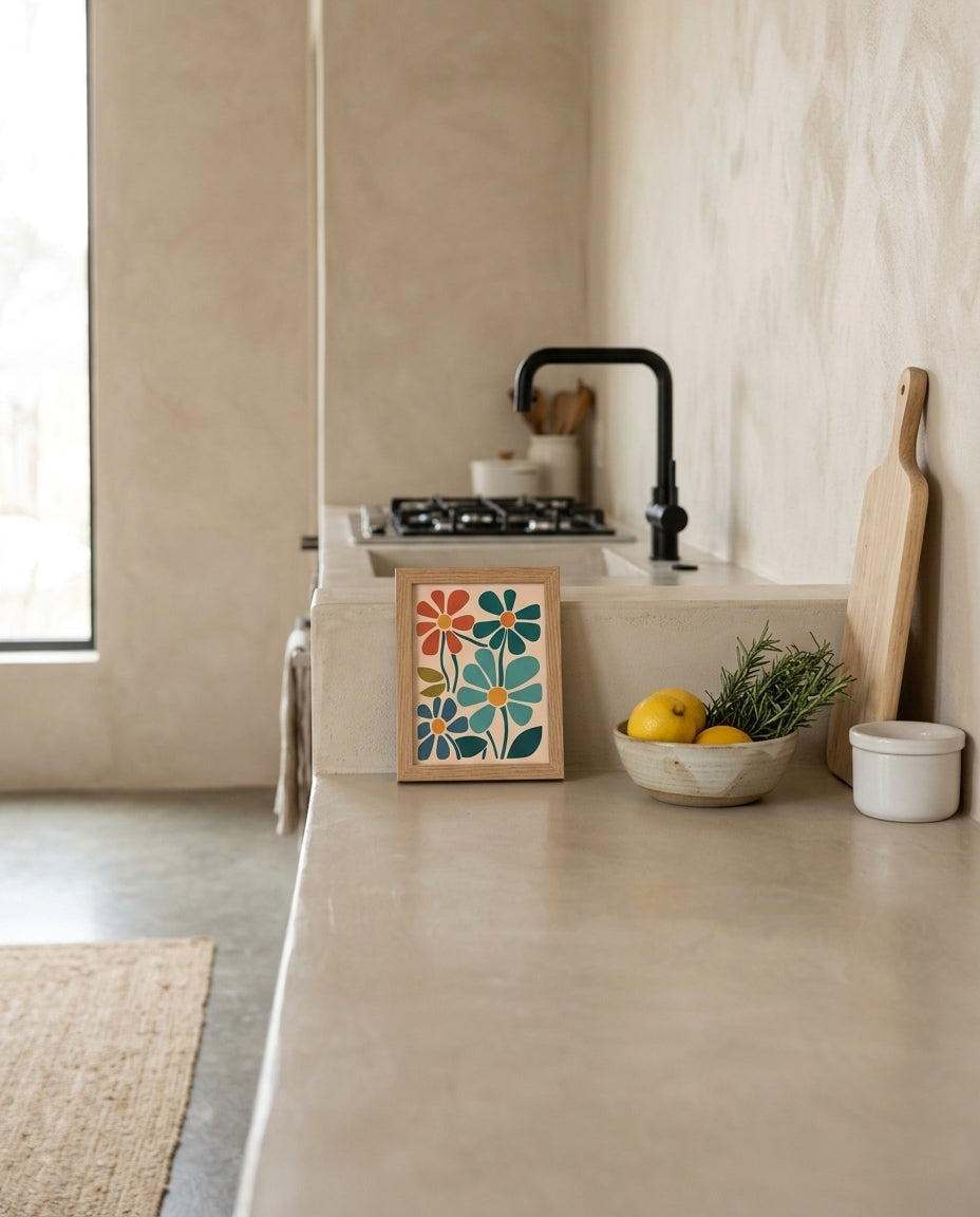 plakat mockup for retro-blomster-no-1-plakat