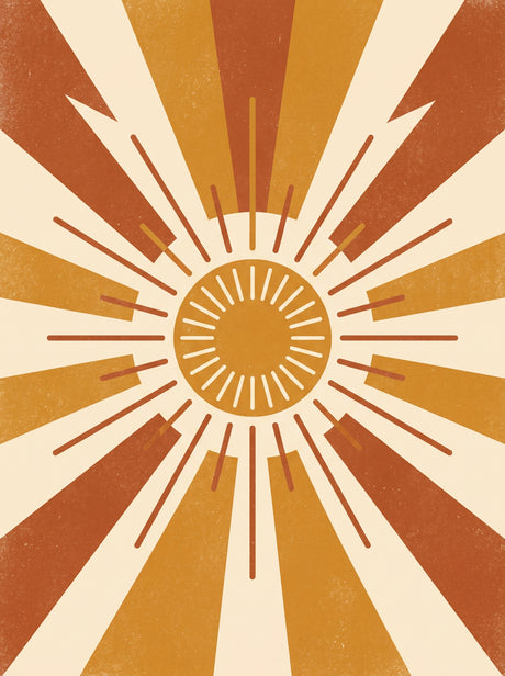 Retro Sol – vintage retro plakat i varme jordtoner