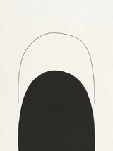 Bue I – abstrakt organisk plakat i sort, hvid og beige