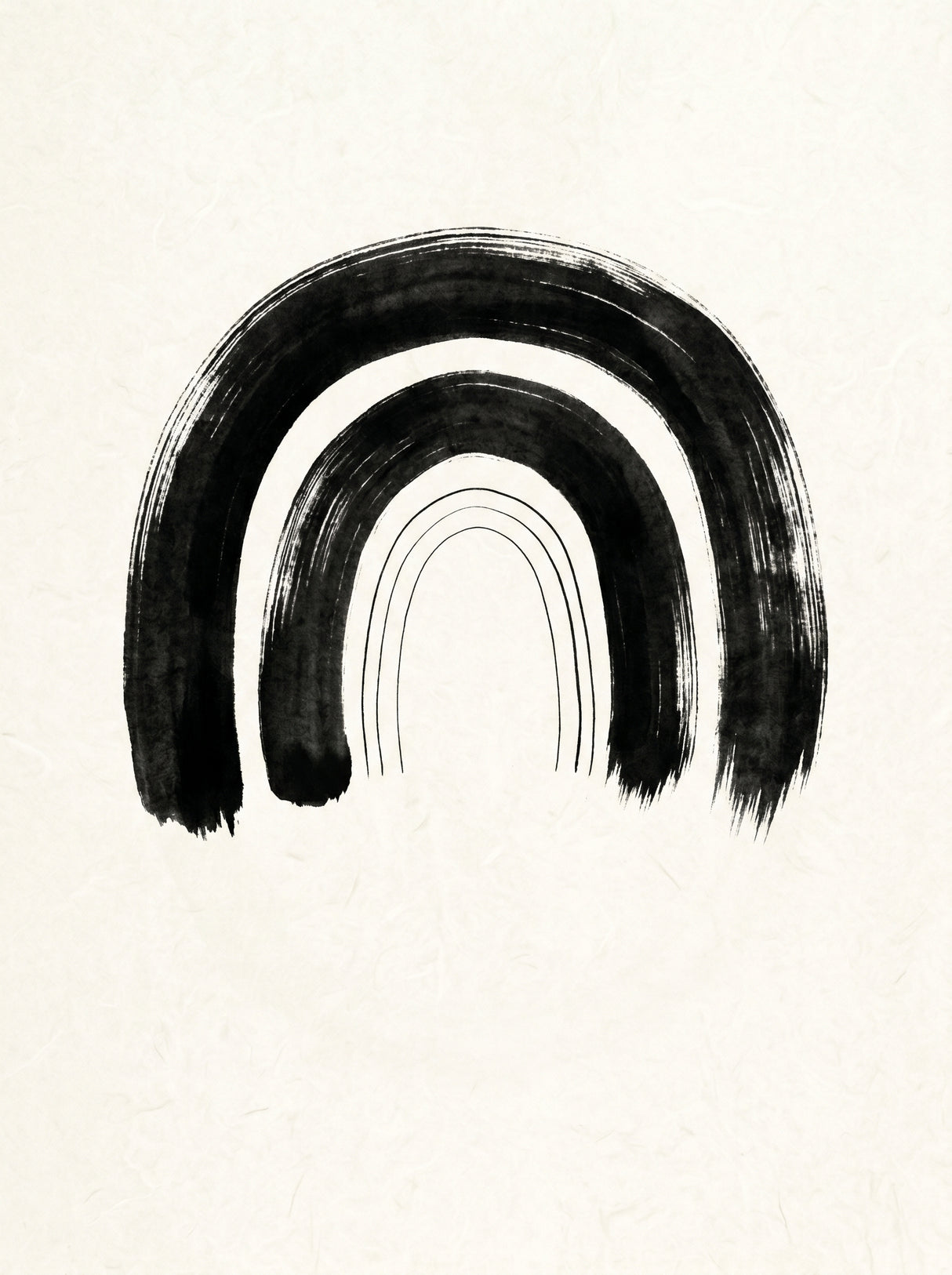 Bue II – abstrakt organisk plakat i sort, hvid og beige