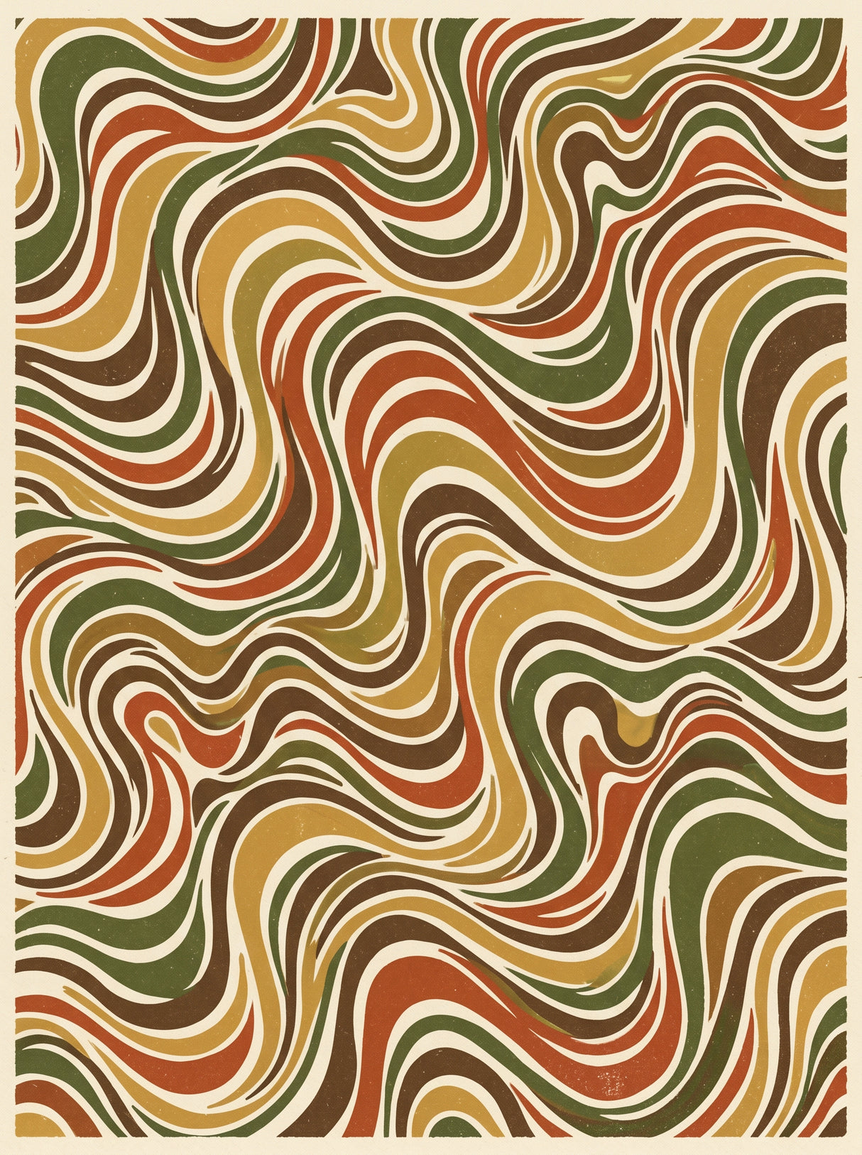 Retro Bølger – vintage retro plakat i varme jordtoner