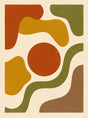 Retro Abstrakt Form – vintage retro plakat i varme jordtoner