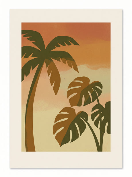 Retro Palme – vintage retro plakat i varme jordtoner
