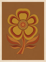 Retro Blomst – vintage retro plakat i varme jordtoner