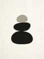 Balance I – abstrakt organisk plakat i sort, hvid og beige