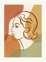 Retro Kvinde – vintage retro plakat i varme jordtoner