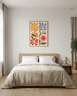 plakat mockup for farverig-abstrakt-blomster-plakat