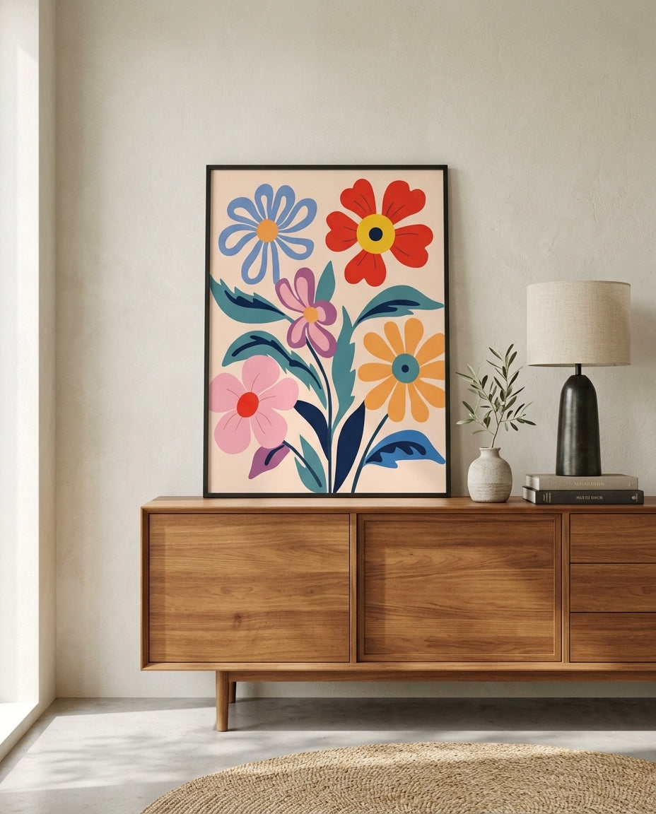 plakat mockup for farverig-blomsterbuket-no-3-plakat