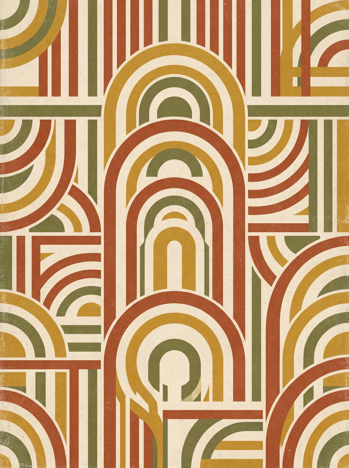 Retro Geometri – vintage retro plakat i varme jordtoner