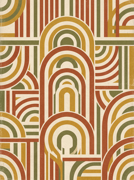 Retro Geometri – vintage retro plakat i varme jordtoner