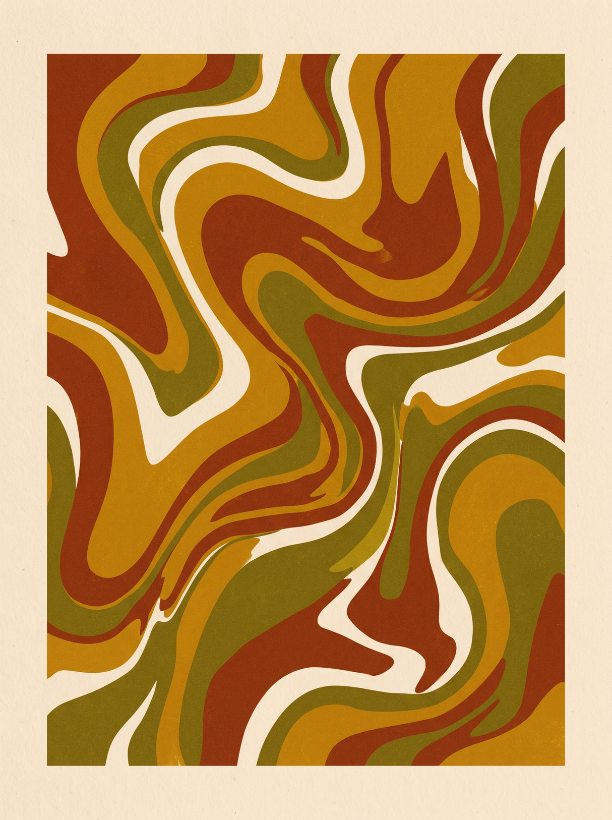 Retro Flydende – vintage retro plakat i varme jordtoner