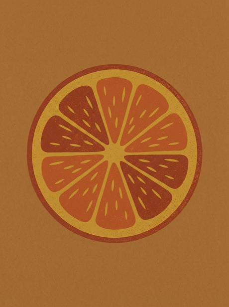 Retro Citrus – vintage retro plakat i varme jordtoner