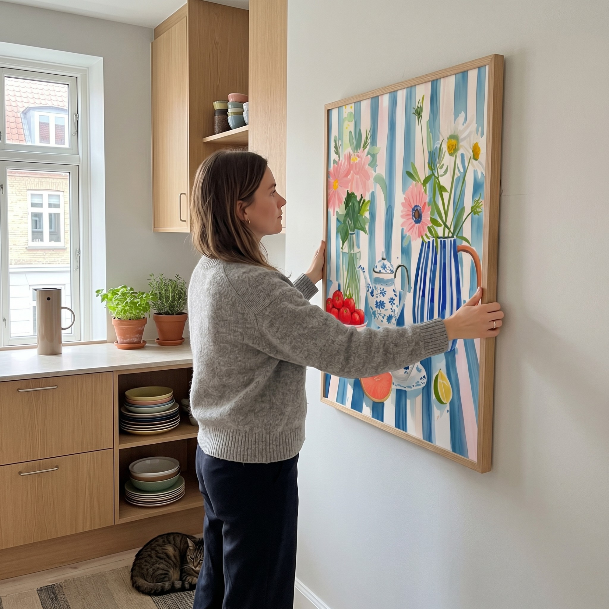 Blåstribet Stilleben plakat