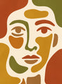Retro Ansigt – vintage retro plakat i varme jordtoner