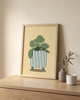 plakat mockup for stribet-potteplante-plakat