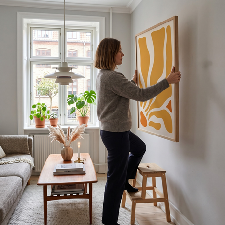 Gyldne bølgende former plakat
