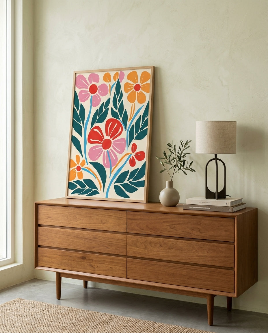 plakat mockup for farverig-blomsterdrom-no-9-plakat