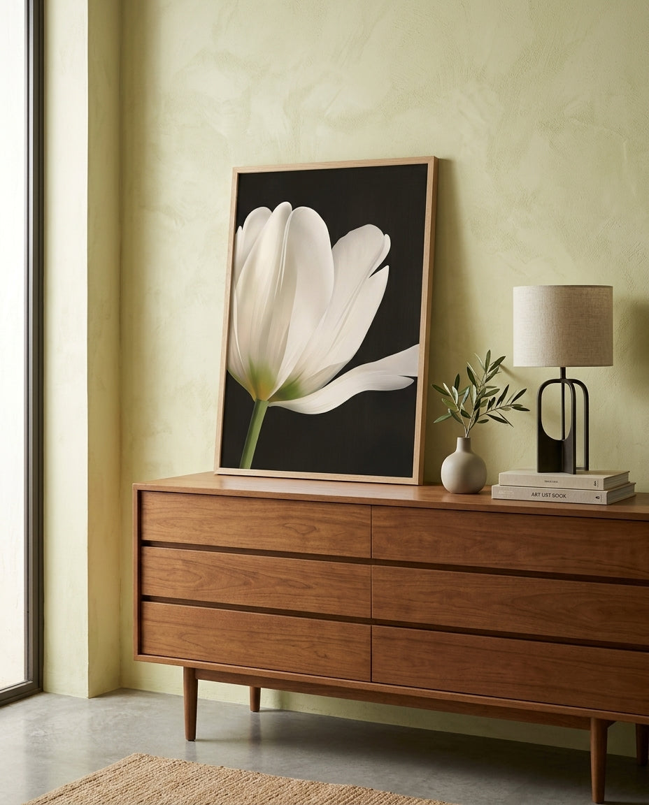 plakat mockup for hvid-tulipan-no-2-plakat