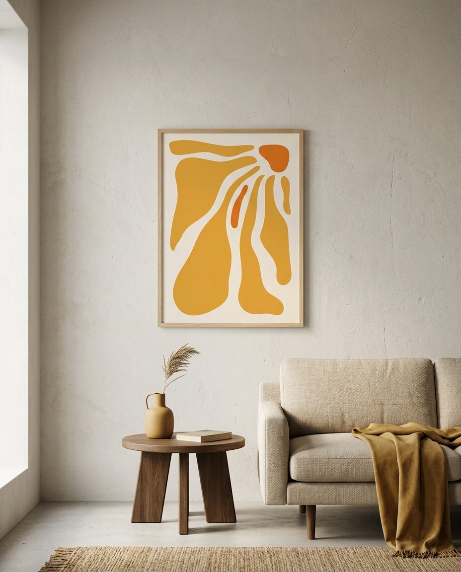 plakat mockup for gyldne-organiske-former-plakat