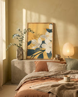 plakat mockup for hvide-blomster-pa-gul-no-1-plakat