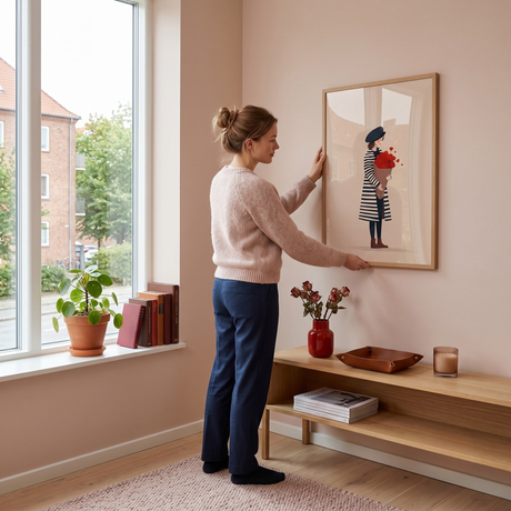 Parisisk kvinde med roser plakat