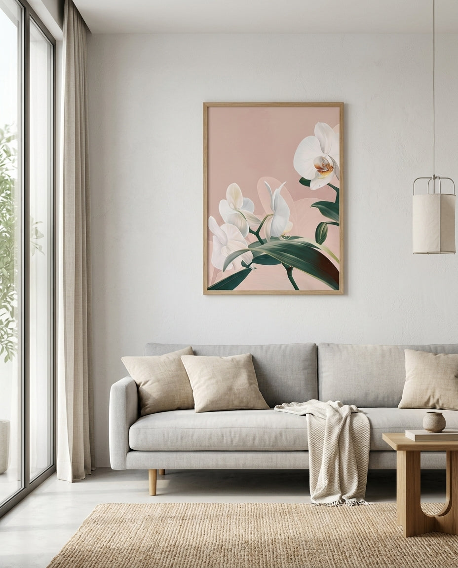plakat mockup for hvid-orkide-no-4-plakat