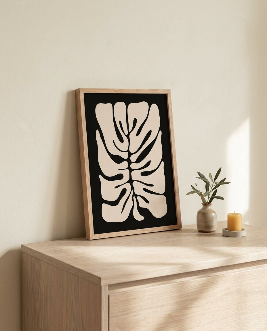 plakat mockup for abstrakt-monstera-blad-no-1-plakat