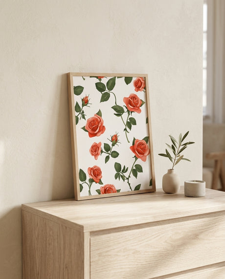 plakat mockup for koralfarvede-roser-plakat