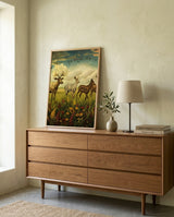 plakat mockup for drommehjorte-i-blomstereng-plakat